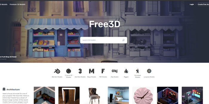 Mua Model 3D Free3D Giá Rẻ Bản Quyền Uy Tín Chất Lượng 100%