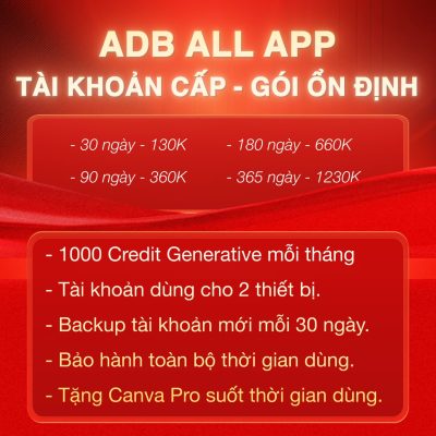 Tài khoản adobe bản quyền giá rẻ 2 thiết bị ổn định không out