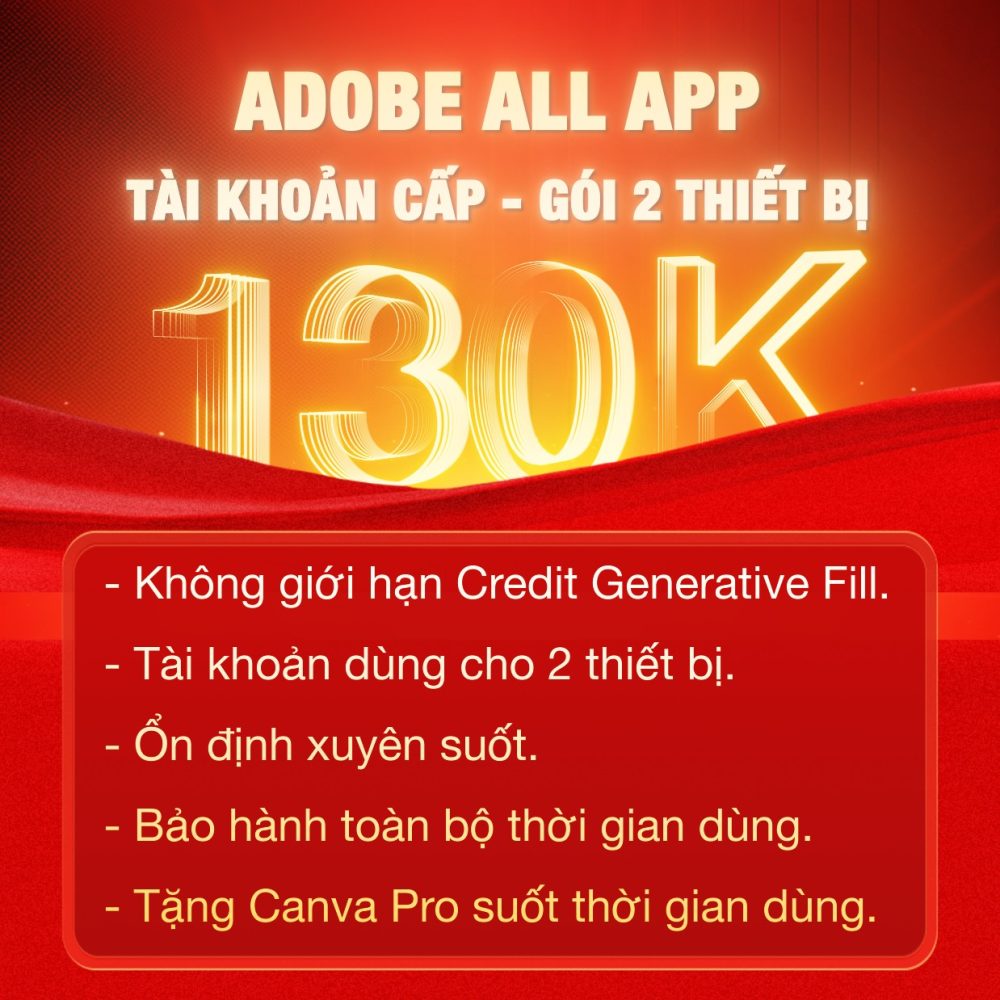 Tài khoản adobe bản quyền 2 thiết bị giá rẻ Zanstock
